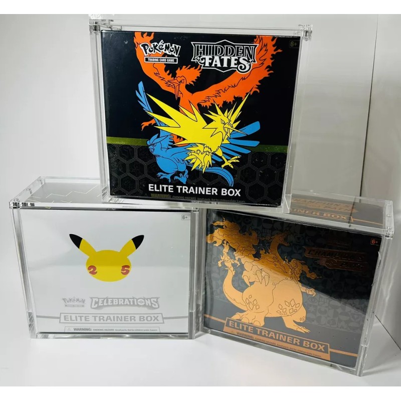 Pokemon ETB Acrylic Case Premium 8mm w/ Magnetic Lids