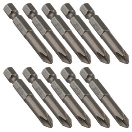 LDEXIN 10Pcs Phillips Screwdriver Bits 1/4 Inch Hex Shank S2 Steel Magnetic Phillips Bits, 6.0mm Dia. PH2, 2 Inch Length