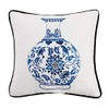 Peking Handicraft 24SER517C16SQ Chinoiserie Vase Embroidered Pillow, 16-Inch Height
