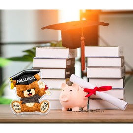 JUESMOS Preschool Graduation Gifts for Kids Girls Boys 2025 Acrylic Preschool Graduation Gifts for Daughter Son Graduates Teddy Bear Animal Keepsake Paperweight Preschool Graduation Party Decorations