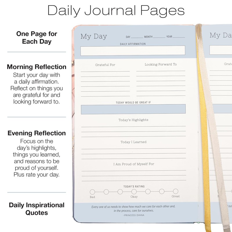 Five Minute Self Care Journal - Colorful Marble