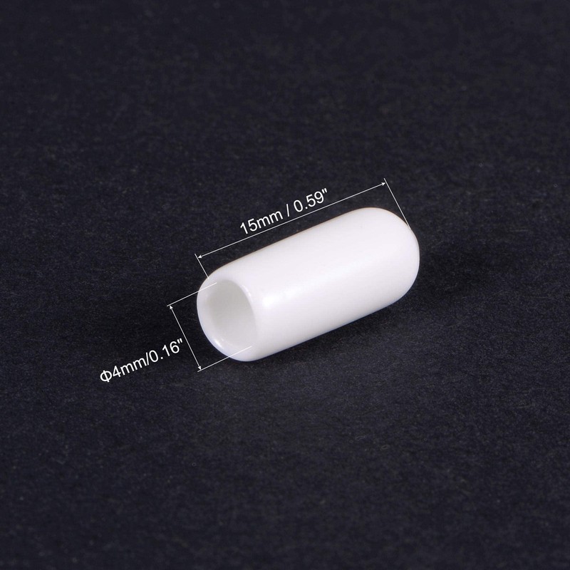 TA-VIGOR 100Pcs Rubber End Caps, 4mm ID Round Flexible Screw