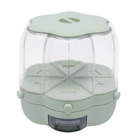 6 Compartments Rice Storage Dispenser Container Grain Divider Dry Food Dispenser Cereal Dispenser Airtight Nuts Beans Storage Box Kitchen Grain Case 360° Rotating Grain Storage Food Dispenser