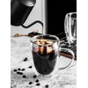 T-WARE 12 Oz Double Wall Glass Coffee Mugs with Handle,