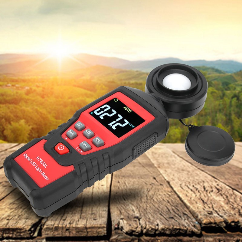 HT620L High Accuracy Portable Digital Light Illuminance Meter Photometer 0‑200000Lx