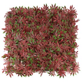 Artificial Hedges Panels,Artificial Boxwood Hedge Mat, Boxwood Greenery Ivy Privacy Fence Screening, Home Garden Outdoor Wall Decoration, 20"x20" per pc (12pcs Pack) (maple green red)