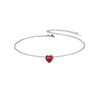 Silver Heart Ankle Bracelets, Women's Sterling Silver Birthstone Anklet Chain