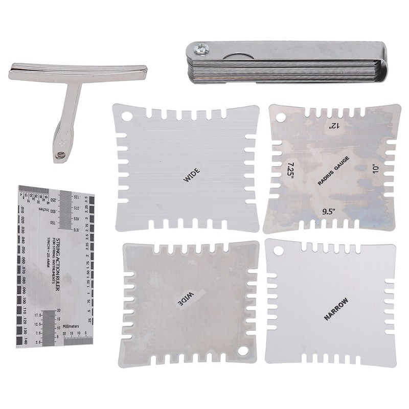 Guitar Measuring Set String Distance Height Radian Ruler Stainless Steel
