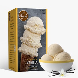 Triple Scoop - Premium Vanilla (2) Ice Cream Mix For Ice Cream Maker. Simple, Easy, Delicious. From Gourmet Mix To Maker in 5 Minutes, Makes 2 Creamy Quarts. Made in USA. (2 Pack, Vanilla)