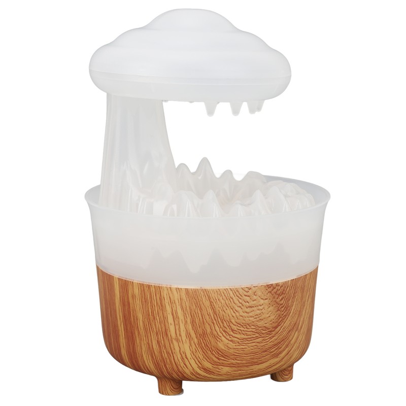 Rain Cloud Humidifier 7 Colors Light Remote Control Wood Grain