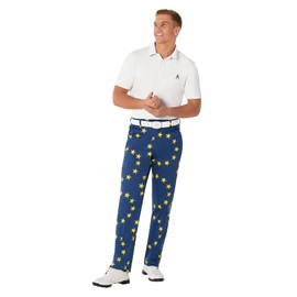 Royal & Awesome Eurostar Crazy Golf Pants for Men, Funny Golf Pants Men Slacks, Mens Golf Pants, Colorful Funky Golf Pants, European Flag Pants