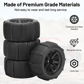 1/16 RC Tires, daitoku RC Paddles Buggy Tires 12mm Hex Hub RC Car Beach Tires for SCY MJX HBX H16 16889 16890 16890A H16E H16BM H16GT H16DR HB17 144001 144002 124016 Master RC Car