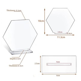 18 Pcs Acrylic Place Card Stands,Freestanding Acrylic Holder,Hexagonal Seat Signs,Display Stands With Base,Transparent Sign Holders,For Wedding,Party,Banquet Meeting