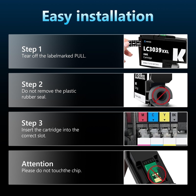 LC3039XXL Ultra High Yield Ink Cartridges Replacement for Brother LC3039
