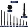 5/16" x 1" Hex Head Lag Screws Bolts 10Pcs 304