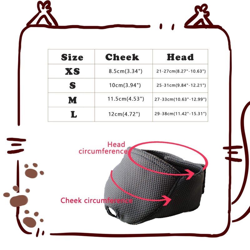 Cat Muzzle with Breathable Mesh, Cat Mouth Guard Muzzle for