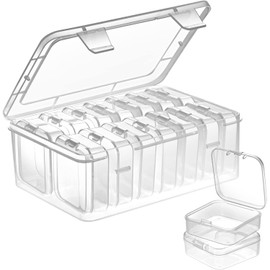 Timotech Set 15 Cajas Organizadoras de Plástico, Incluye 1 Estuche Grande y 14 Contenedores Individuales con Tapa, Caja de Almacenamiento de Plástico 