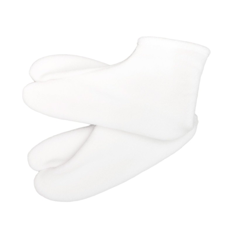 Kyoetsu Men's Tabi Socks, Fleece Cover, Winter Socks, white