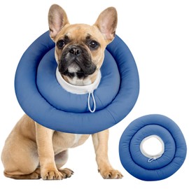IDOMIK IDOMIK Dog Recovery Collar, Waterproof Soft Dog Cone After Surgery, Comfy Protective Elizabethan Collar Alternative for Dogs Cats, Adjustable Pet Neck Donut Cone Anti-Licking Biting Wounds,Navy,M