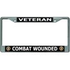 Purple Heart Combat Wounded Veteran Chrome License Plate Frame