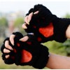 MizHome Cat Bear Plush Claw Paw Mitten Soft Winter Gloves