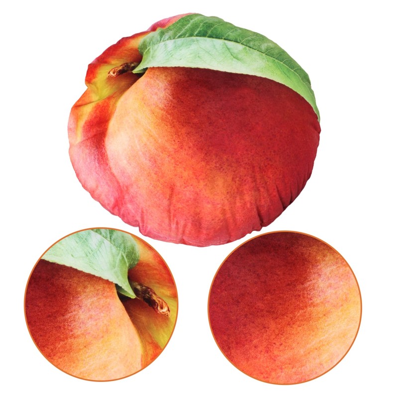 Operitacx Peach Shaped Plush Cushion Novelty Fruit Pillow for Sofa
