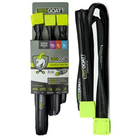 Twisted Goat Industrial Twist Ties with Ratchet Tie Down Straps, Three-Wire Braided Design, Heavy Duty Cargo Strap Gear Ties, Camper Accessories (3-Ft/6-Ft/10 Ft)