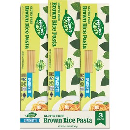 Heaven & Earth Brown Rice Pasta, Gluten Free Spaghetti, 12oz (3 Pack) | Whole Grain Gluten Free Pasta