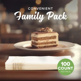 SimuLinen Gold Floral Disposable Linen Feel Bathroom Paper Towels - Soft, Cloth-Like, Single-Use, 12"x17" 100ct (Made in USA)