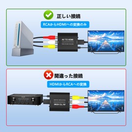 HDMI Converter RCA to HDMI Converter Composite H D M I Converter Aluminum Alloy 720P/1080P Converter(Red, White, Yellow) Tri-Color Terminal Mini Composite AV to H D M I Video Audio Converter Adapter