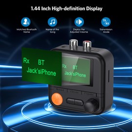 AMIR Bluetooth Transmitter Receiver, Bluetooth 5.2 Audio Adapter for Home Stereo, Wireless Audio Adapter with Display or Headphones, Home Theater, TV, Car