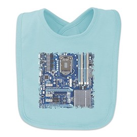 GRAPHICS & MORE Blue Computer Motherboard Processor CPU Baby Bib