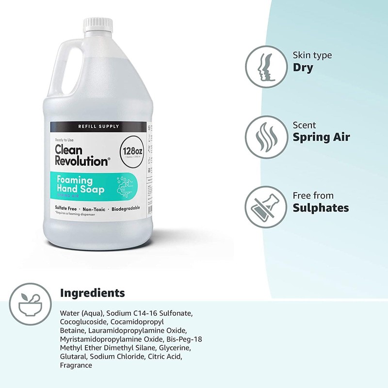 Clean Revolution Foaming Hand Soap Refill Supply Container, Ready to
