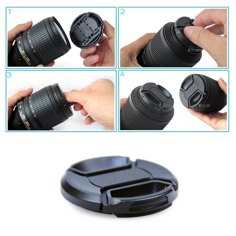 2 pcs Universal Camera Lens Front Caps 55mm with Secure