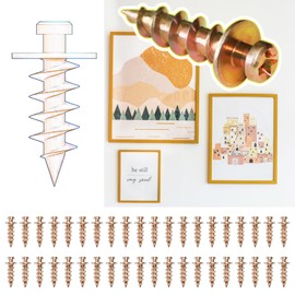 laffeya Bear Claw Picture Hanging Screws, Picture Hanging Hardware, Double Headed Picture Hanging Nails for Frames, Mirrors, etc (Gold, 0.8inch)