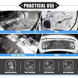 VekAuto 39 Pcs Sound Deadening Mat, 157mil 4mm 55sqft Heat Insulation Universal for Car Door Floor Self Adhesive Aluminum Foil Foam with Foil Tape and Tool