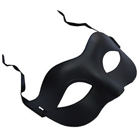FHS Black Matte Classic Style Venetian Mask, Masquerade, Burlesque Ball Party