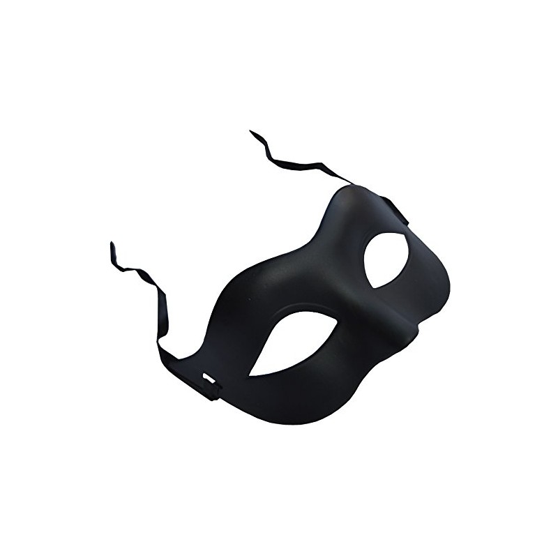 FHS Black Matte Classic Style Venetian Mask, Masquerade, Burlesque Ball
