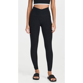 Beyond Yoga Women's Spacedye at Your Leisure Midi Leggings, Darkest Night, Black, M