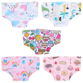 Miunana Baby Doll Accessories, Nappies, Dolls, Clothes, Nappies for Baby Dolls, Decoration, Adjustable Fabric Doll Nappies for 14 Inches/36 cm Baby Doll (No Dolls), Pack of 5