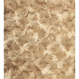 Ruth Beige Cuddle Minky Rosette Soft Faux Fur Fabric by The Yard - 10083