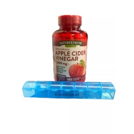 Extra Strength Apple Cider Vinegar 1200 mg. 180 Capsules + 1 Multi Pill Planner