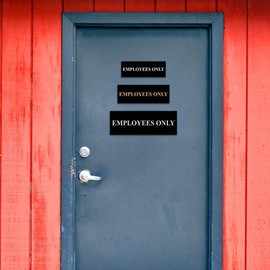 All Quality Basic Employees Only Wall or Door Sign - Easy Installation | Staff Only Signage‌ - Brushed Gold - Medium (1 Pack)