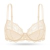 Deyllo Women’s Sheer Lace Bra Underwire Unlined Bra Full Coverage