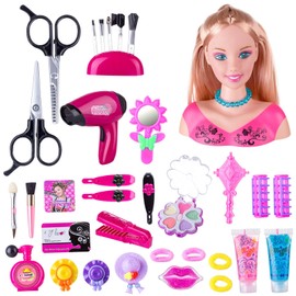 Kids Hairdressing Makeup Dolls - Doll Head Toy for Hair Styling for Kid, Kid Play Makeup and Hair Dressing Heads Toy Set, Christmas and Birthday Gift, Styling Head Doll Sets for Girls