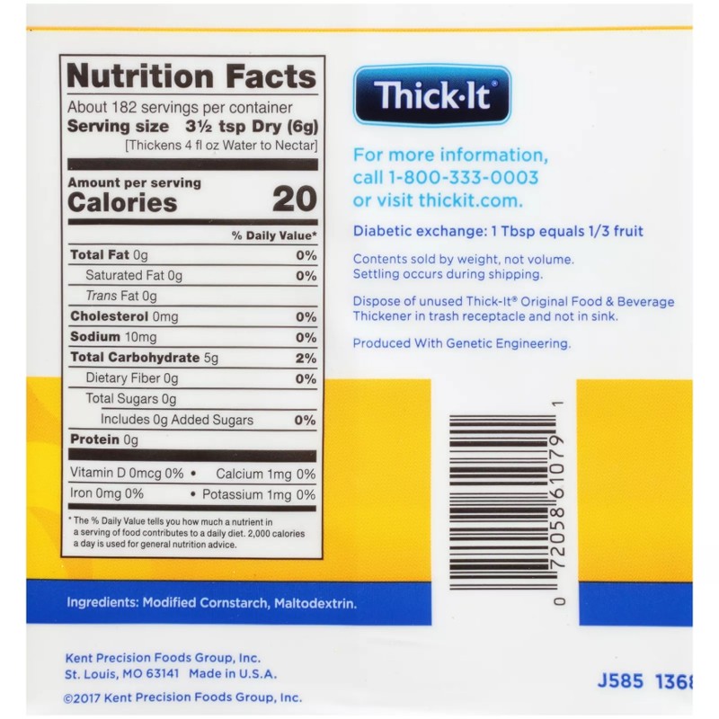 Thick-It Original Food & Drink Thickener Unflavored 36 oz. Canister