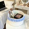 Round Storage Basket, Small Decorative Storage Bin for Bedroom, Kitchen,