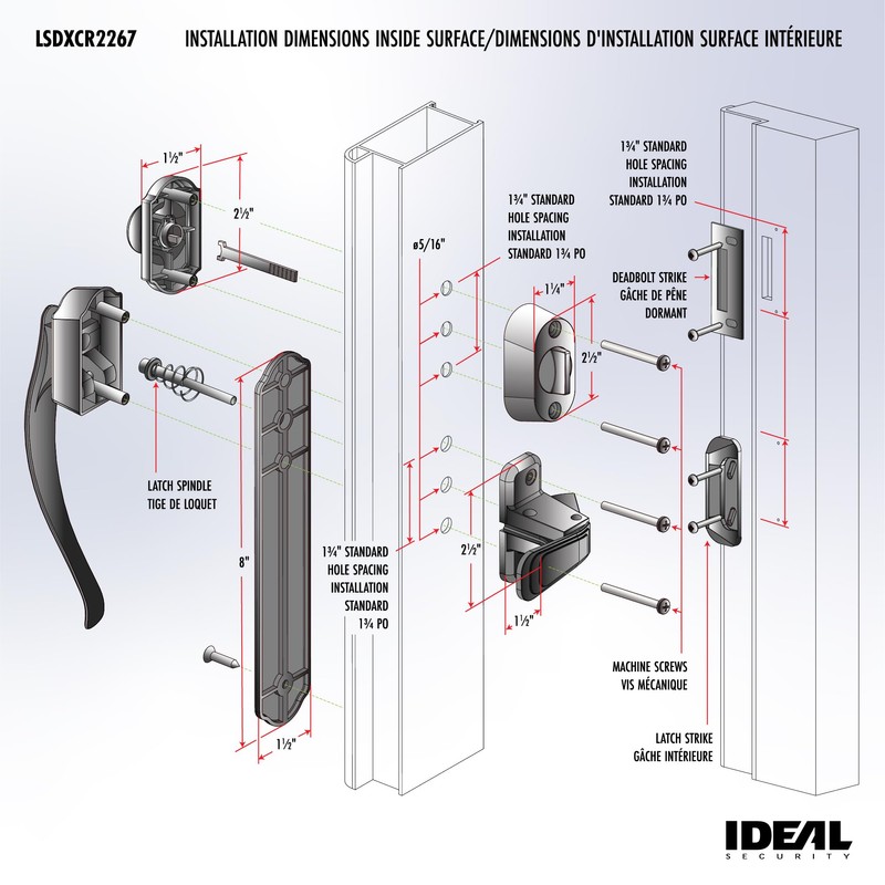 Ideal Security Pull Handle Set with Keyed Deadbolt, Screen Door