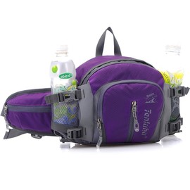 SINOKAL multifunktionale Militärstil Canvas-Pack Gürteltasche Wasser Widerstand Fanny Packungen mit Flaschenhalter für laufen, Wandern, Radfahren, Klettern, Camping Reisen (Lila)