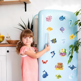 16 Pieces Cruise Door Decorations Magnetic Cute Sea Animal Cruise Magnet Decor Ocean Animal Car Magnets Ocean Themed Cruise Ship Door Magnets for Carnival Cabin Refrigerator Fridge Door